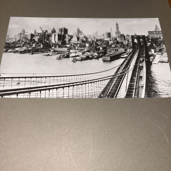 Vintage Manhattan View from Brooklyn Bridge New York American Architecture Photo - Picture 2 of 3